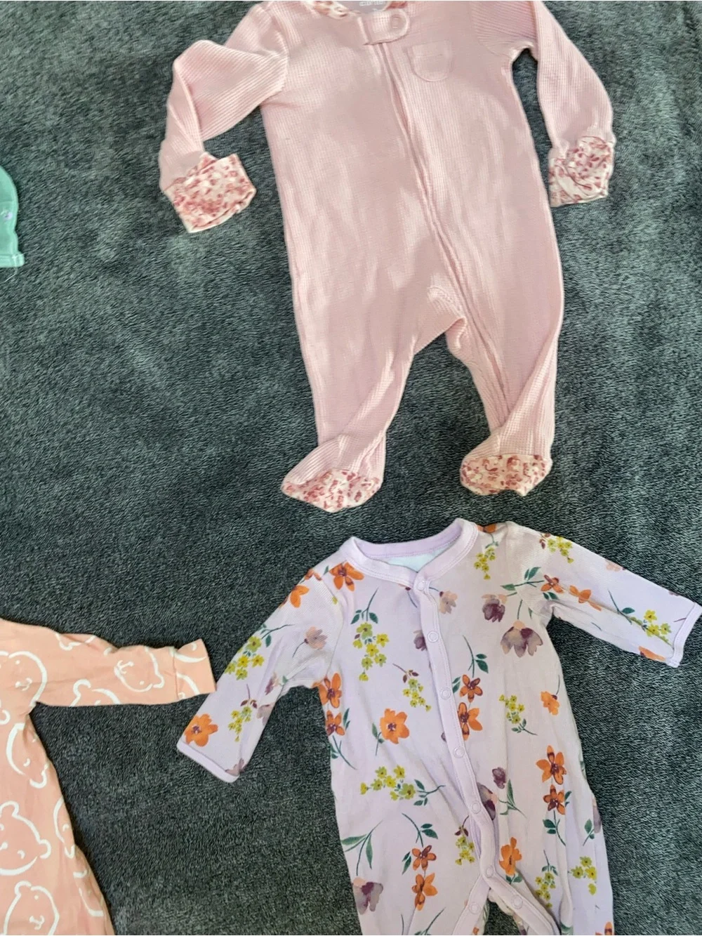 Baby Girl Footie Pajama Bundle 3 Month 4 Cozy PJ Sets